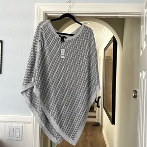 New with tags. WHBM silver poncho